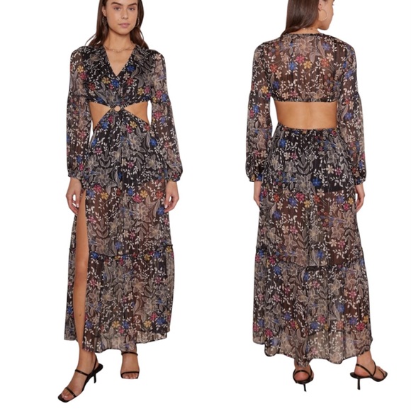RAGA Dresses & Skirts - RAGA Rain Forest Cut Cut Out Maxi Dress Size Medium